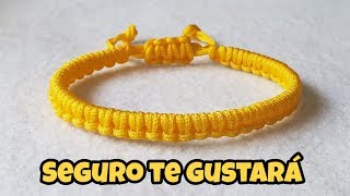 ESTA PULSERA DE HILO ES UN ESTILO MUY FÁCIL Y RÁPIDO DE HACER  TUTORIAL PASO A PASO DIY [upl. by Apps]