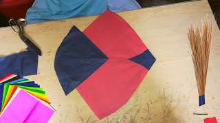 How To Make A Designing Kite With Broom Sticks  Kite Making at Home Easy [upl. by Nicky705]