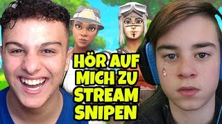 Ich STREAMSNIPE kleiner JUNGE bis er KOMPLETT AUSRASTET und den STREAM BEENDET Fortnite 2 [upl. by Roid]