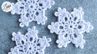 ❄️How to Crochet a Simple and Easy Snowflake [upl. by Can266]