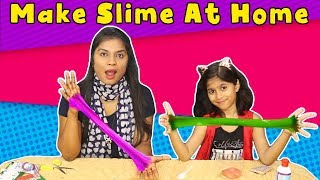 How to Make Easy Slime At Home  Kids Making Slime At Home Only Two Ingredients [upl. by Annabella]