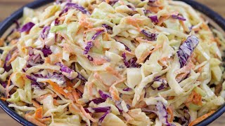 Coleslaw Recipe  How to Make Coleslaw Salad [upl. by Ecar]