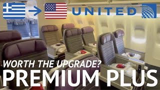 United LONG HAUL Premium Plus Review 777200 Athens to Newark Premium Economy [upl. by Veejar]