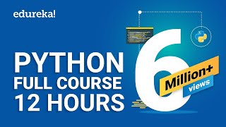 Python Full Course  12 Hours  Python For Beginners  Full Course  Python Tutorial  Edureka [upl. by Kcirdet]