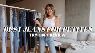 BEST JEANS FOR PETITES  Skinny Mom Jean Straight  Try On  Review [upl. by Collie18]