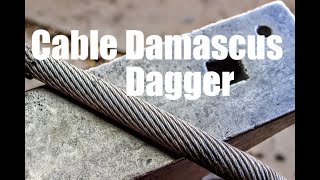 FORGING Damascus From STEEL CABLE Primitive Dagger BootNeck Knife Bladesmithing And Knifemaking [upl. by Bettzel]