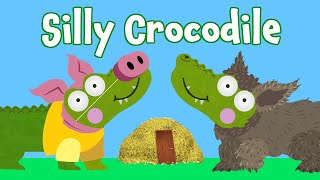 Three Little Pigs 1  Silly Crocodile Fairy Tales amp Bedtime Stories for Kids [upl. by Reede377]