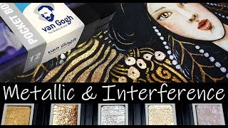 New VAN GOGH Mica Watercolor Metallic Interference Pocket Box Review [upl. by Garson]