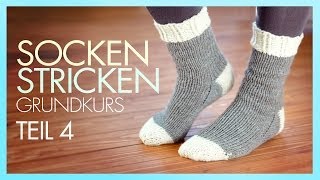 Socken Stricken Socke beenden TEIL 4 GRUNDKURS [upl. by Ettie]