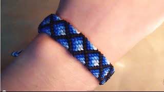 Tutorial pulsera de hilo ➢ Macrame  Modelo diamantes con relleno [upl. by Adnilasor]