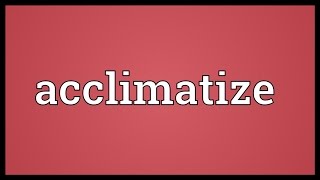 Acclimatize Meaning [upl. by Anirazc822]