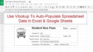 Tutorial on How to Use Vlookup to Auto Populate Spreadsheet Data in Google Sheets and Excel [upl. by Sacken792]