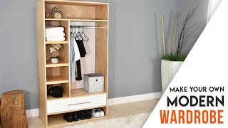 DIY CLOSET  MODERN Wardrobe with a drawer [upl. by Airahcaz]