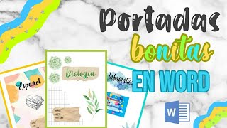 COMO HACER PORTADAS BONITAS EN WORD 1 [upl. by Esenaj]