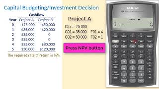 BA II Plus Cash Flows 2 Capital Budgeting NPV [upl. by Eek]