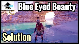 Assassins Creed Odyssey  BLUE EYED BEAUTY Guide  Solution  Location Ainigmata Ostraka [upl. by Anialeh822]