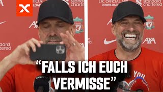 Klopp macht Erinnerungsfoto von letzter Pressekonferenz 😂  FC Liverpool [upl. by Aivlys718]