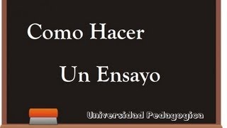 TUTORIAL  ¿Como hacer un Ensayo [upl. by Novyak274]