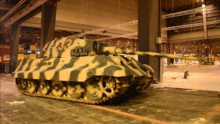 Tiger II starting unloading and driving  Rétromobile 2015 [upl. by Ogden]