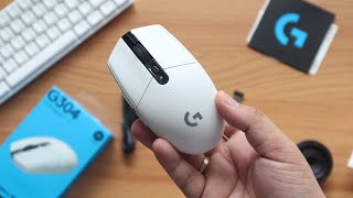 Unboxing Logitech G304 White Lightspeed Wireless Gaming Mouse Unboxing and Making it Lighter [upl. by Gladis]