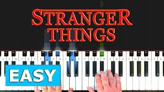 Stranger Things Theme  EASY Piano Tutorial How To Play [upl. by Luca67]