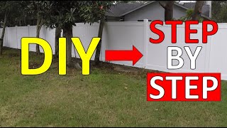 HOW TO Install Vinyl Fence Freedom 6  Step By Step [upl. by Ellehcir]