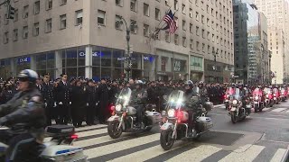 Funeral procession for NYPD Det Wilbert Mora [upl. by Ecirual]