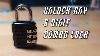 How To Unlock ANY 3DIGIT COMBO LOCK in 1 minute [upl. by Ijuy352]