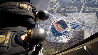 Crazy US Parachute Team Jumps Inside Football Stadium [upl. by Akema795]