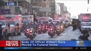 NYPD Procession For Fallen Officer Mora [upl. by Ecidnacal]