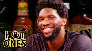 Joel Embiid Trusts the Process While Eating Spicy Wings  Hot Ones [upl. by Araihc853]