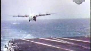 USS Forrestal C130 Hercules Carrier Landing Trials [upl. by Elbas365]