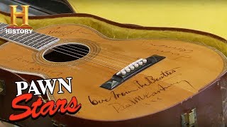 Pawn Stars Guitar Autographed by The Beatles  History [upl. by Halilad164]