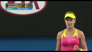 Tennis Twirl Eugenie Bouchard Asked to Spin [upl. by Nannie]