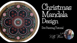 Christmas Mandala Design  Dot Painting Tutorial [upl. by Kral]