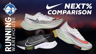 Best Nike Running Shoes for the Marathon  Nike Alphafly Next vs Vaporfly Next vs Tempo Next [upl. by Eilegna]