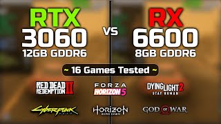 RTX 3060 vs RX 6600  16 Games Tested  Biggest Comparison [upl. by Gherlein]