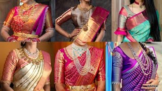 Designer Silk Saree Blouse Designs  25 Amazing Blouse Work Designs For Pattu Sarees [upl. by Nodgnal]