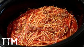 EASY Slow Cooker Spaghetti [upl. by Zebadiah]