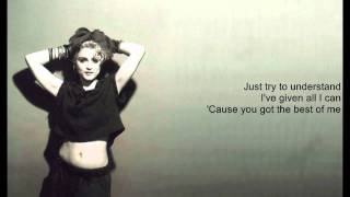 Madonna  Borderline Lyrics On Screen [upl. by Aisercal764]