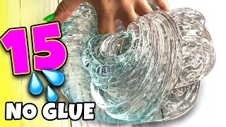 Testing 15 NO GLUE SLIME 1 INGREDIENT WATER SLIME and VIRAL SLIME RECIPES [upl. by Chlores664]