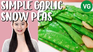 Simple SNOW PEA Recipe Garlic Snow Peas [upl. by Adorl]