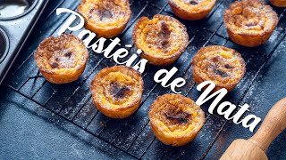 Pastéis de Nata  Portuguese Custard Tarts [upl. by Kore]