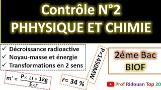 Contrôle N°2 semestre1 physique chimie 2 Bac [upl. by Waynant]