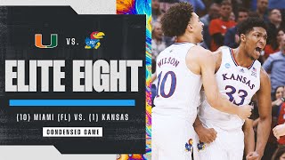 Kansas vs Miami  Elite Eight NCAA tournament extended highlights [upl. by Reitrac]