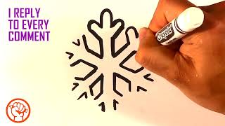 How to Draw a Snowflake  Christmas Drawing Lessons [upl. by Jeffries]