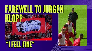 Jurgen Klopp farewell from Liverpool FC  To The Beatles quotI Feel Finequot [upl. by Sean]