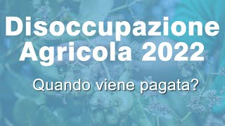 Disoccupazione Agricola 2022 quando arrivano i Pagamenti [upl. by Stefania]