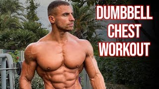 Chest Routine Using ONLY Dumbbells  Home Workout [upl. by Treiber]