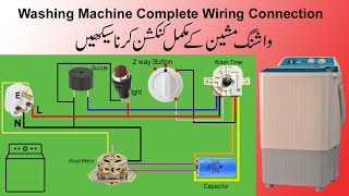 Washing Machine 6 Wire Timer Connection And Copmlete Washing Machine Wiring Diagram [upl. by Missie312]